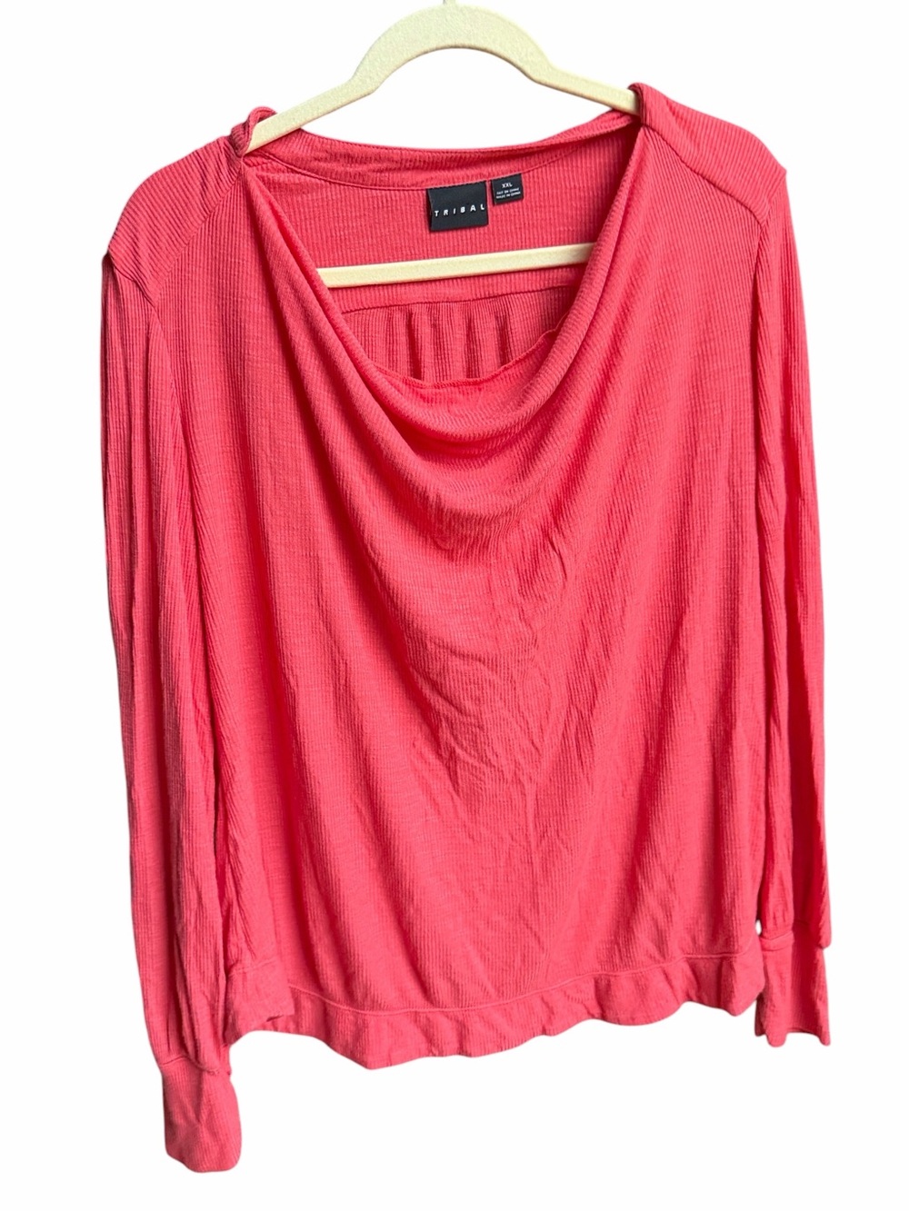 Tribal Draped Neck ribbed shirt XXL